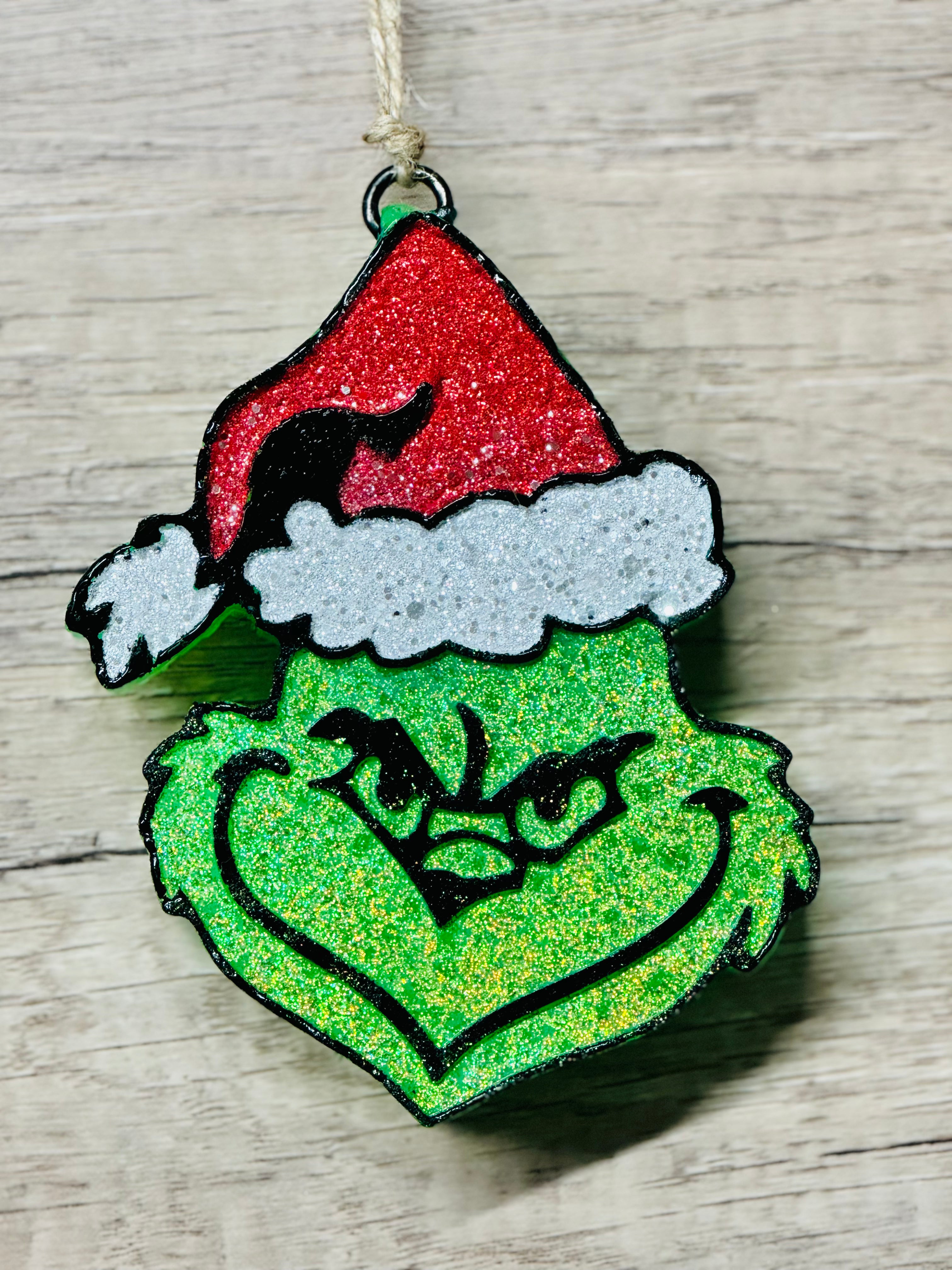 Glitter Grinch Car Freshie - Christmas Car Air Freshener – Swagg that makes  Scents