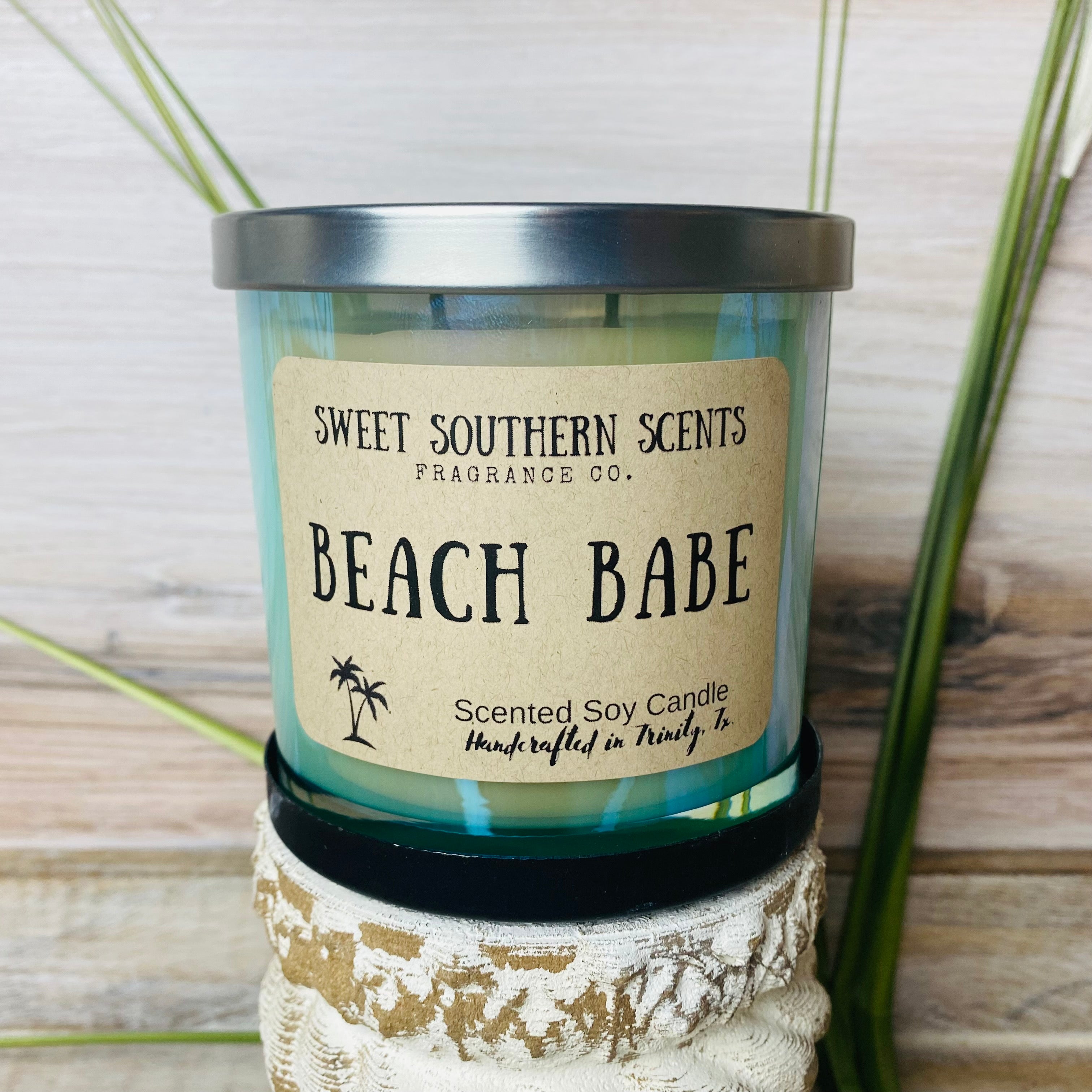 Beach Babe scented soy candle
